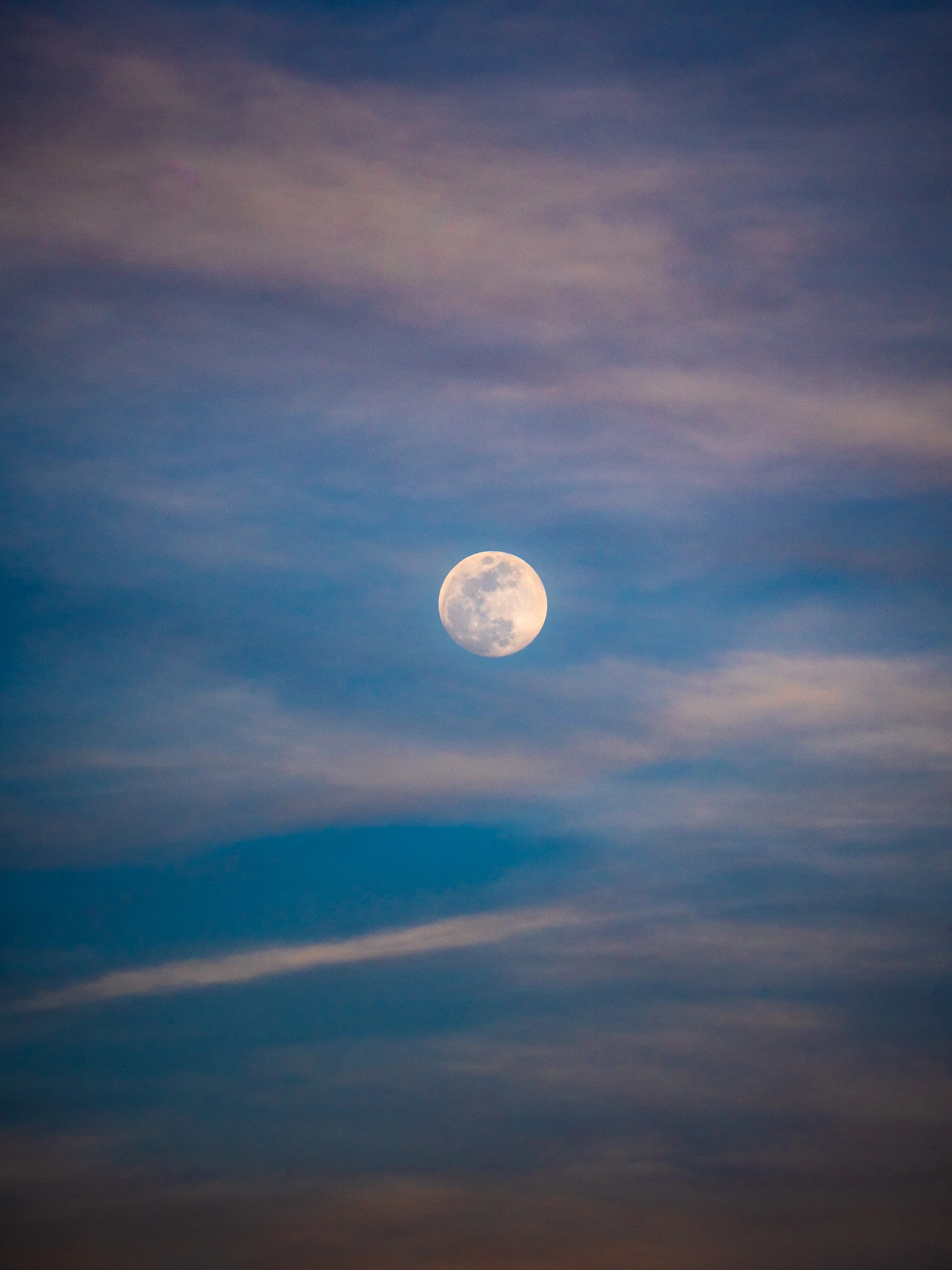 Moon in the Blue Hour Sky