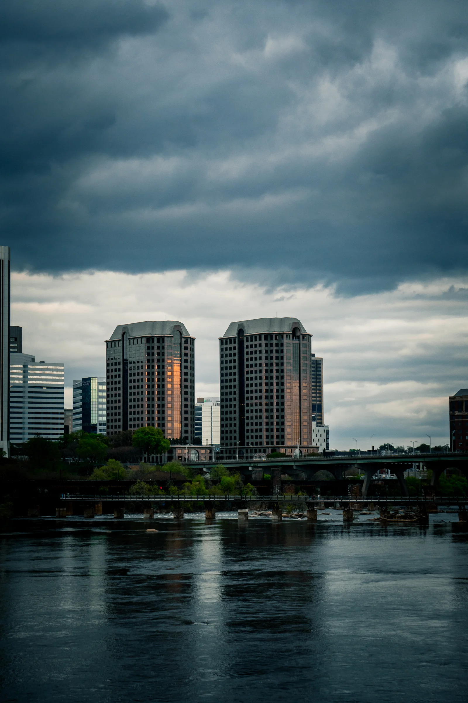 James Center Twin Towers from the River