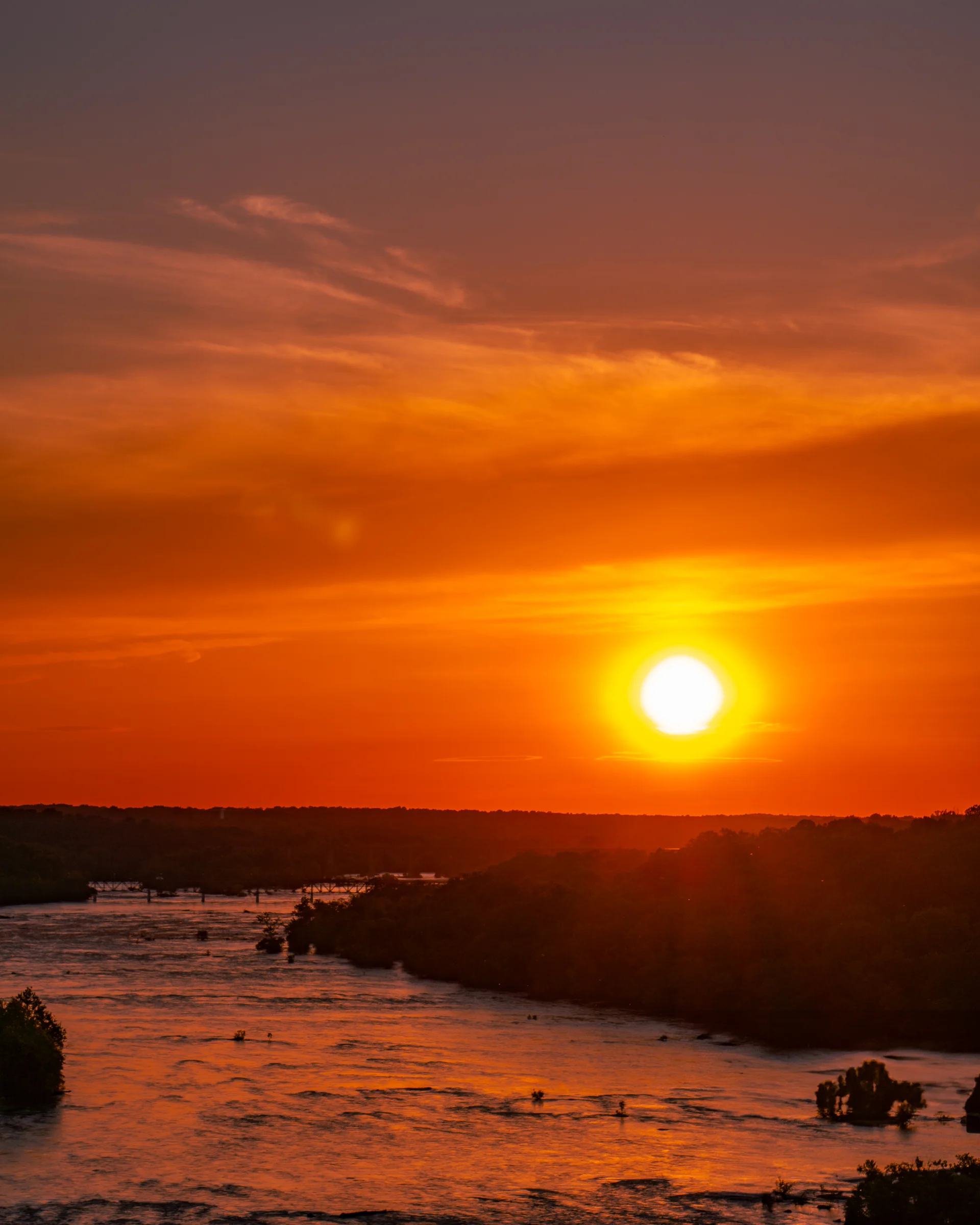 Blazing Sunset Over the James River